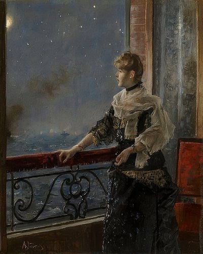 Luz de luna (Au clair de la lune), c1885 de Alfred Emile Stevens