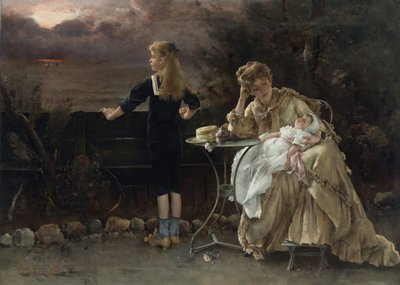 Madre y sus hijos, 1883 de Alfred Emile Stevens