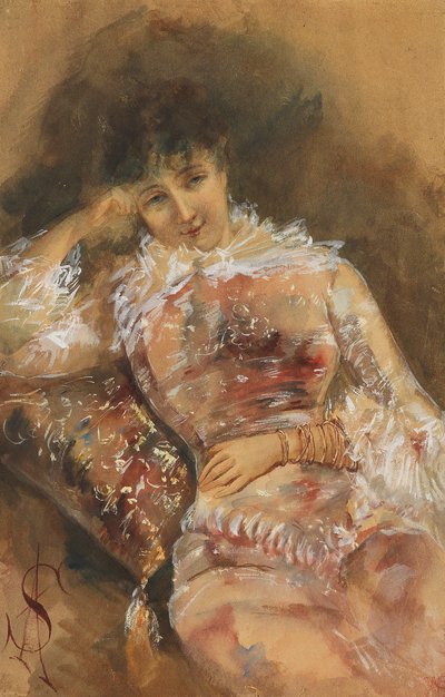 Retrato de Sarah Bernhardt 1844-1923, c. 1880 de Alfred Emile Stevens