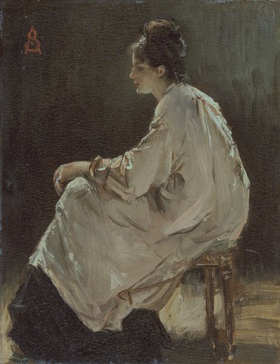 Niña sentada, 1843-1906 de Alfred Emile Stevens