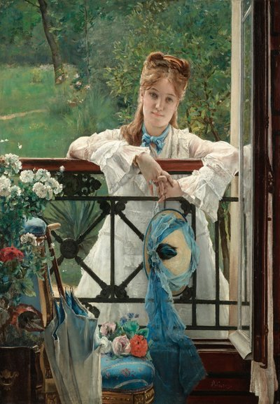 La cinta azul, ca. 1894 de Alfred Emile Stevens