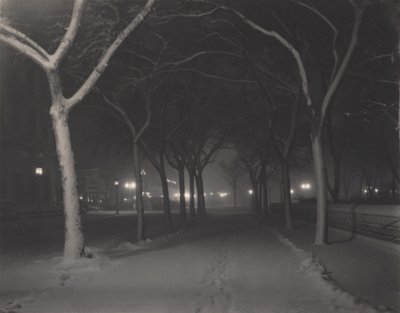 Una noche helada de Alfred Stieglitz