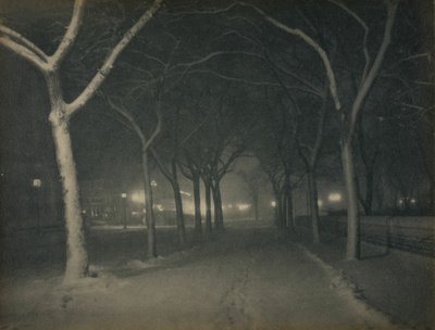 Una noche helada, Nueva York de Alfred Stieglitz