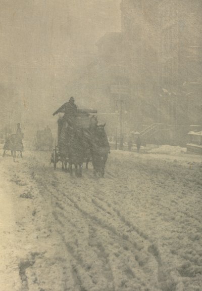 Trabajo de cámara: Invierno - Quinta Avenida, 1892 de Alfred Stieglitz