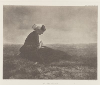 Netzflickerin (Reparar redes), Katwijk 1894 de Alfred Stieglitz