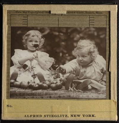 Sobrinas - Flora sosteniendo una flor, y Hedwig de Alfred Stieglitz
