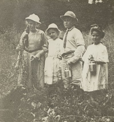 Sin título (Flora, Elizabeth, Howard y Kitty en el campo de Lake George) de Alfred Stieglitz