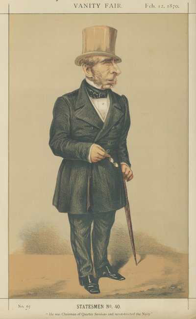 Sr. John Somerset Pakington (litografía a color) de Alfred Thompson