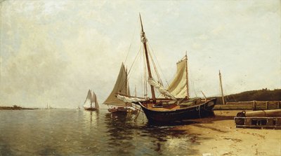 Mañana tranquila, puerto de Portland de Alfred Thompson Bricher