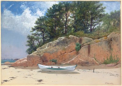 Dory en la Playa de Dana, Manchester-by-the-Sea, Massachusetts, 1879 de Alfred Thompson Bricher
