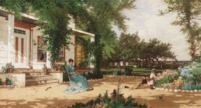 En el jardín de mi vecino, 1883 de Alfred Thompson Bricher