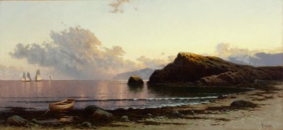 Atardecer en la costa 1885 (Óleo sobre lienzo) de Alfred Thompson Bricher
