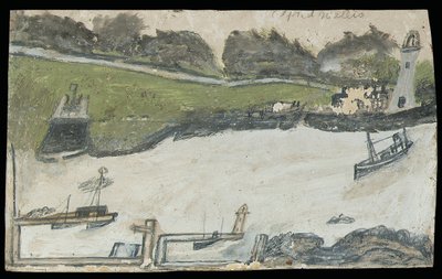 Escena del Puerto con Castillo y Faro de Alfred Wallis