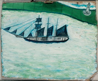 Barco y Faro, c.1925 de Alfred Wallis