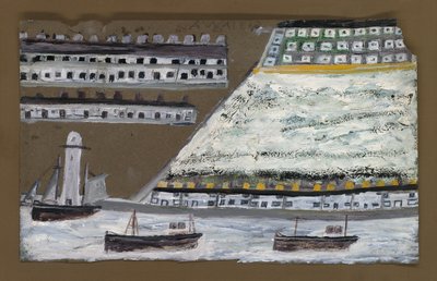 Barcos y faro, casas de Alfred Wallis