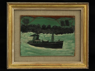 Pesquero frente a la Costa de Cornualles, c.1928 de Alfred Wallis