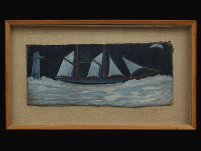 Pesquero frente a la costa de Cornualles, c.1930 de Alfred Wallis