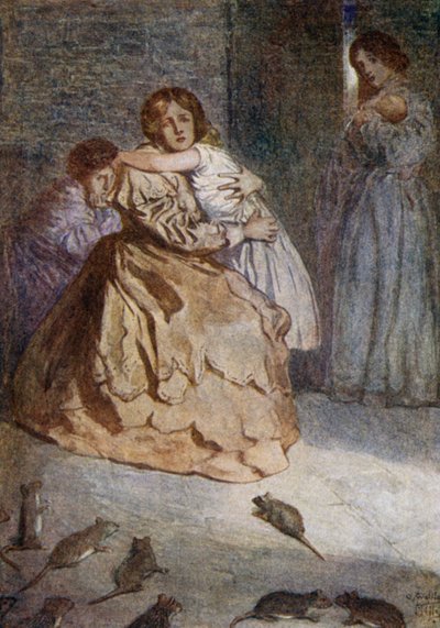 Plaga de Ratas durante el Sitio de Lucknow, Motín Indio, 1857 de Alfred Wallis Mills