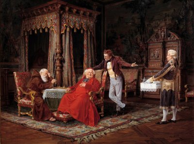 El gusto de su eminencia Pintura de Alfred Weber (1862-1922) Siglo XIX Aviñón, Museo Calvet - Gambas para el cardenal. Pintura de Alfred Weber (1862-1922) de Alfred Weber