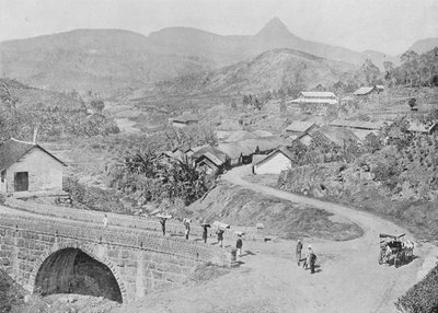 Vista de Maskeliya mostrando el Pico de Adán, c1890 de Alfred William Amandus Plate