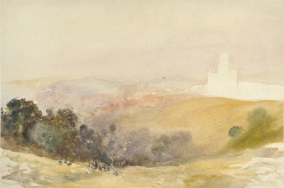 Durham desde las Colinas Rojas, 1866-1880 de Alfred William Hunt