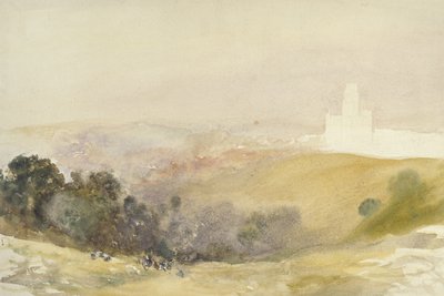 Durham desde las Colinas Rojas, 1880-86 de Alfred William Hunt