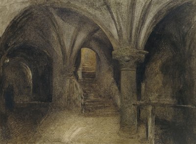 La cripta del Aquilon, Mont St Michel, c. 1876 de Alfred William Hunt