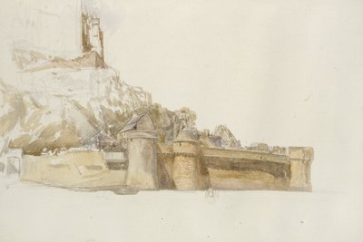 Mont St Michel: Las Murallas y Bastiones, c. 1876 de Alfred William Hunt
