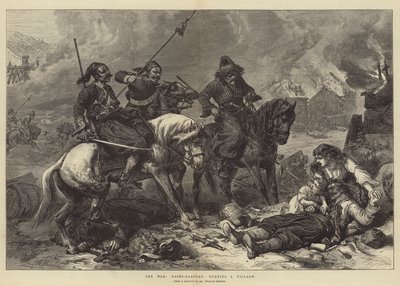 La guerra, Bashi-Bazouks quemando una aldea de Alfred William Hunt