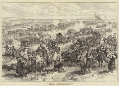 La guerra, la evacuación de Alexinatz de Alfred William Hunt