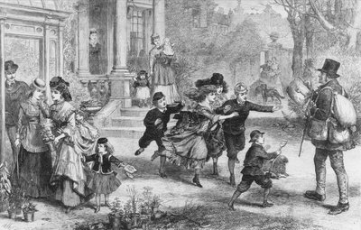 Día de San Valentín, "¡Oh! ¡Aquí está el cartero!" de Alfred William Hunt