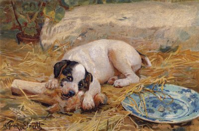 Cuanto más cerca del hueso, más dulce es la carne (cromolito) de Alfred William Strutt
