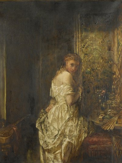 Mujer de blanco, 1872 de Alfred Woolmer