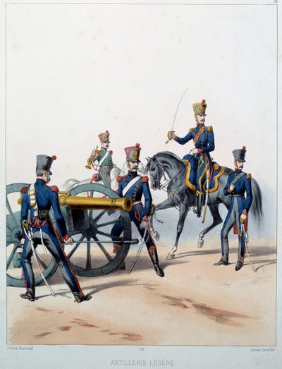 Ejército napoleónico: Artillería ligera. Grabado de Alfred De Marbot (siglo XIX) 1812. Malmaison, Museo del Castillo de Alfred de (after) Marbot
