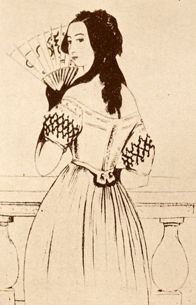 George Sand (dibujo) de Alfred de Musset