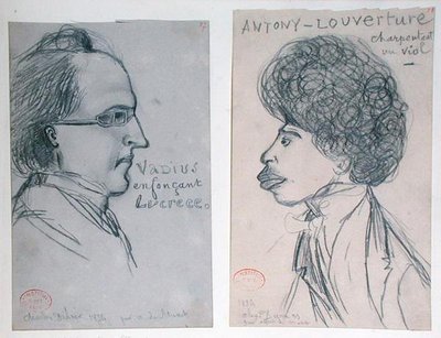 Retratos de Charles Nodier o Gustave Planche y Alexandre Dumas Padre de Alfred de Musset