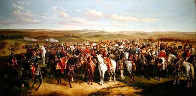 Visita del Príncipe Alberto (1819-61) al Emperador Napoleón III (1808-73) en las alturas cerca de Boulogne, 8 de septiembre de 1854 de Alfred de Prades