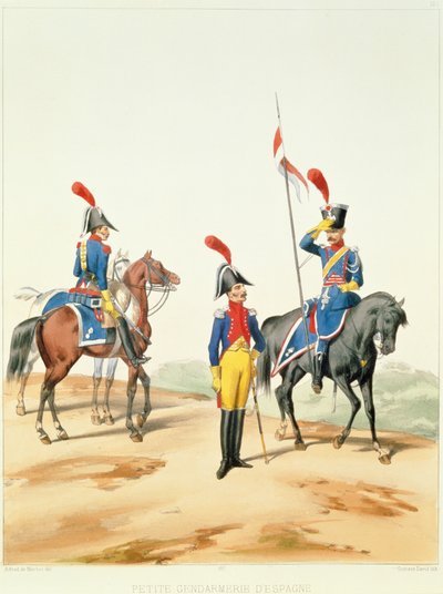 Tropas francesas, grabado por Gustave David (1824-91) 1810 de Alfred de after Marbot