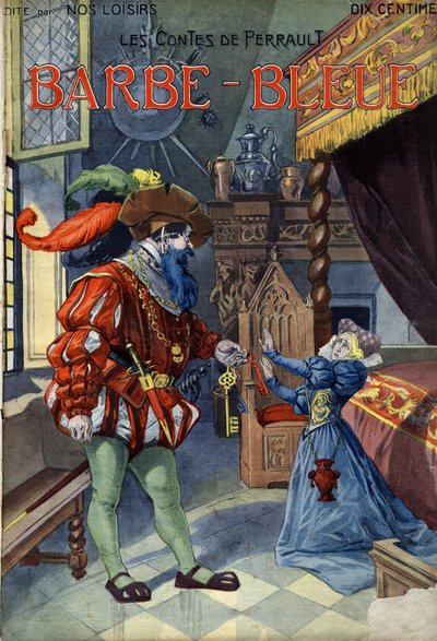 Barba Azul (Bluebeard), Conte de Charles Perrault (1628-1703). Ilustración de Vaccari y Carrey en la colección "Les beaux tales" "Nos loisirs" hacia 1910. Colección privada. de Alfredo and Carrey Vaccari