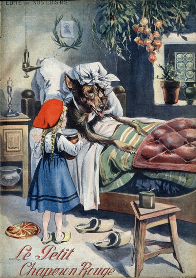 Caperucita Roja. Cuento popular. Ilustración de Vaccari y Carrey en la colección "Les beaux tales" "Nos loisirs" hacia 1910. Colección privada. de Alfredo and Carrey Vaccari