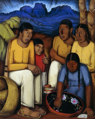 El pintor de Uruapan, c.1930 (gouache y carboncillo sobre tabla) de Alfredo Ramos Martinez