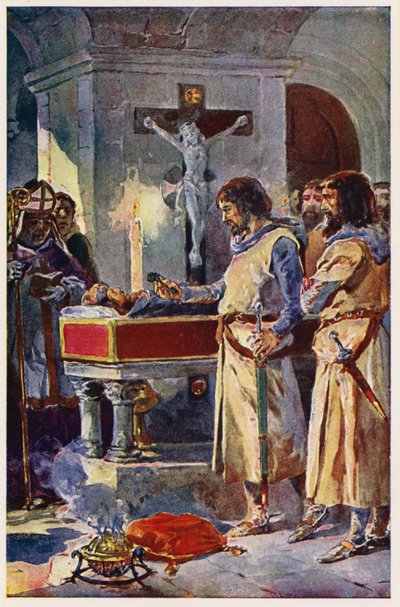 Martim de Freitas en Toledo (litografía en color) de Alfredo Roque Gameiro