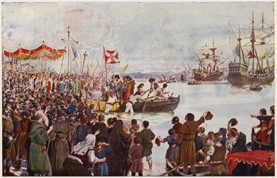 Vasco da Gama parte hacia la India de Alfredo Roque Gameiro