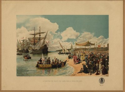 Llegada de Vasco da Gama a la India, c. 1900 de Alfredo Roque Gameiro