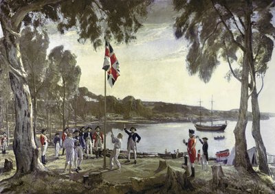 La fundación de Australia por el Capitán Arthur Phillip, 26 de enero de 1788 de Algernon Mayow Talmage
