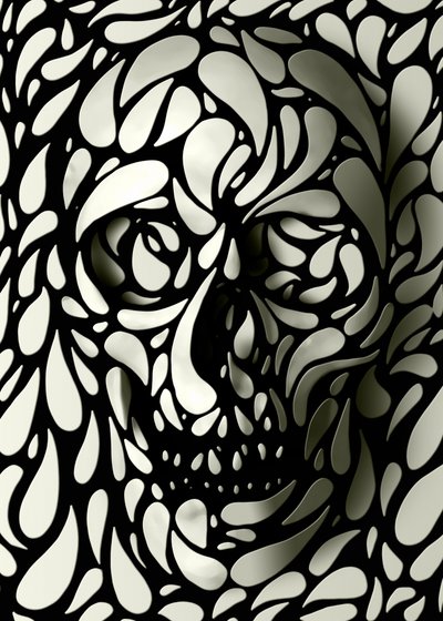 Formas de calaveras en las sombras de Ali Gulec