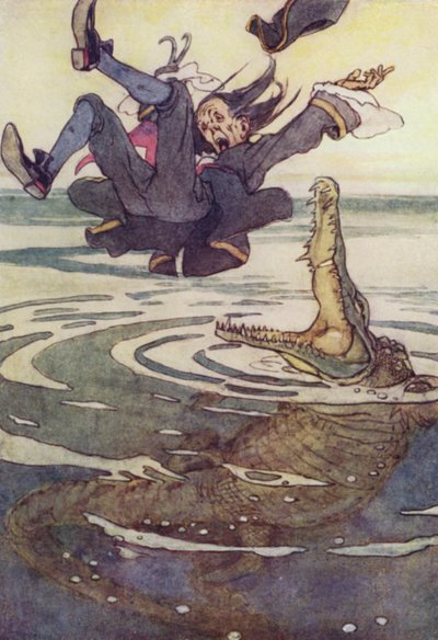 ¡En las fauces del cocodrilo! (litografía en color) de Alice Bolingbroke (after) Woodward