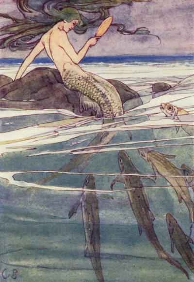 Estaba peinando su larga cabellera (litografía en color) de Alice Bolingbroke (after) Woodward