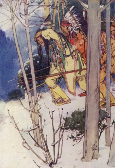 Los indios suben silenciosamente (litografía en color) de Alice Bolingbroke (after) Woodward