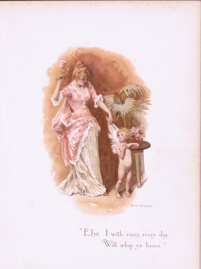 Yo con rosas todos los días, te azotaré de aquí., de Some Old Love Songs publicado por Hildesheimer & Faulkner, 1892 de Alice Havers
